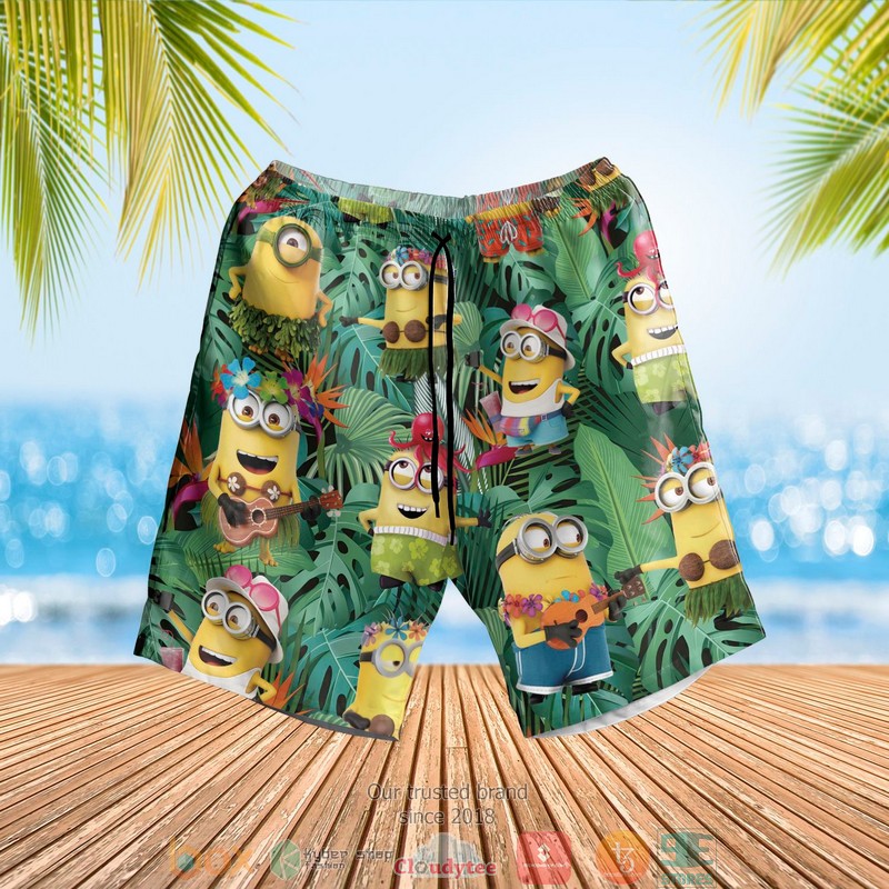 NEW Minions Banana Summer Hawaii Shirt, Shorts 3 Minions Banana Hawaiian Shirt Shorts 1 2