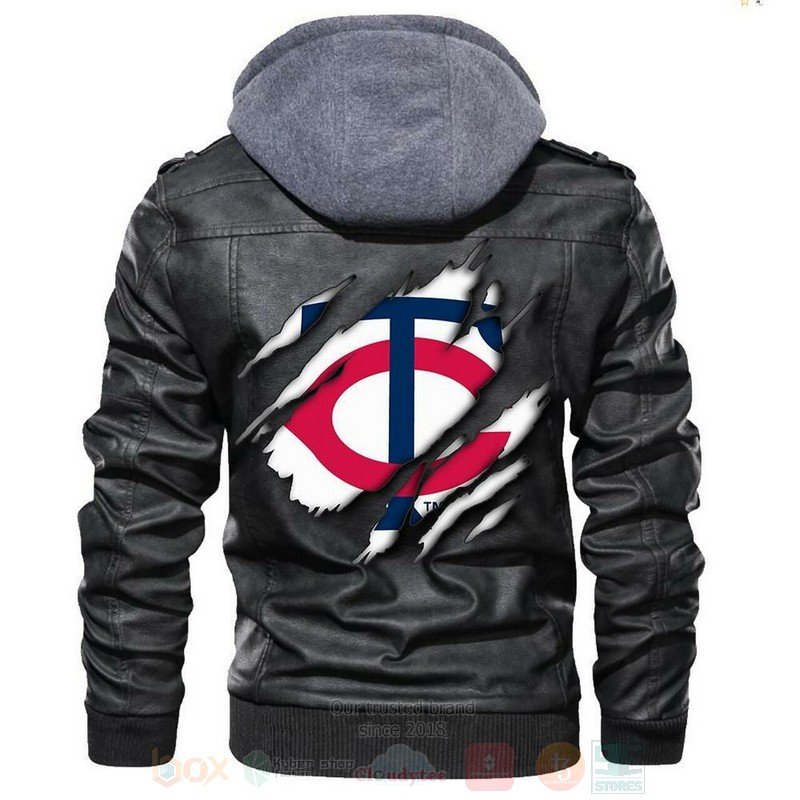 BEST Minnesota Twins MLB Champions Sons of Anarchy Black Zipper Jacket Leather 1 Minnesota Twins MLB Baseball Sons of Anarchy Blacks Leather Jacket