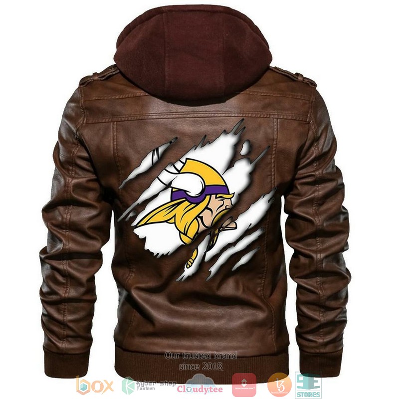Minnesota Vikings NFL Football Sons Of Anarchy Brown Leather Jacket