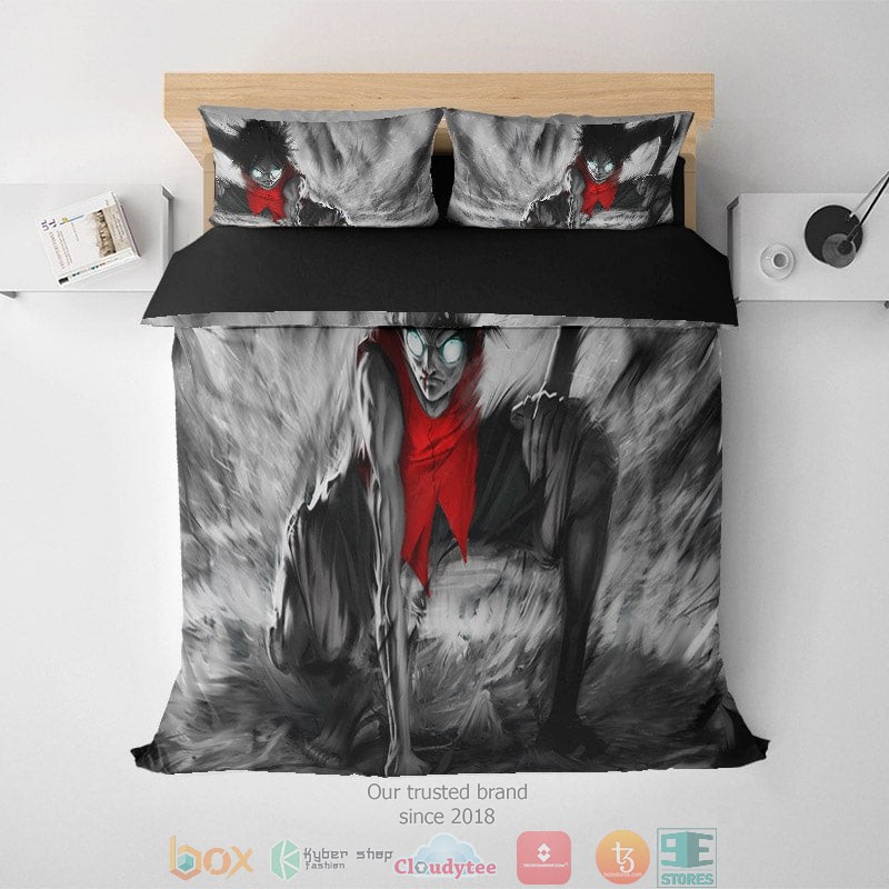 Monkey D.Luffy Double Brushed Demon One Piece Bedding Set 1 Monkey D Luffy Double Brushed Demon One Piece Bedding Set