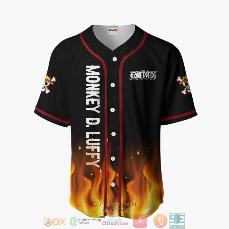 Monkey D Luffy Gear 4 One Piece Baseball Jersey Shirt 2 Monkey D Luffy Gear 4 One Piece Baseball Jersey Shirt 1