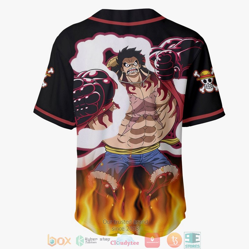 Monkey D Luffy Gear 4 One Piece Baseball Jersey Shirt 3 Monkey D Luffy Gear 4 One Piece Baseball Jersey Shirt 1 2