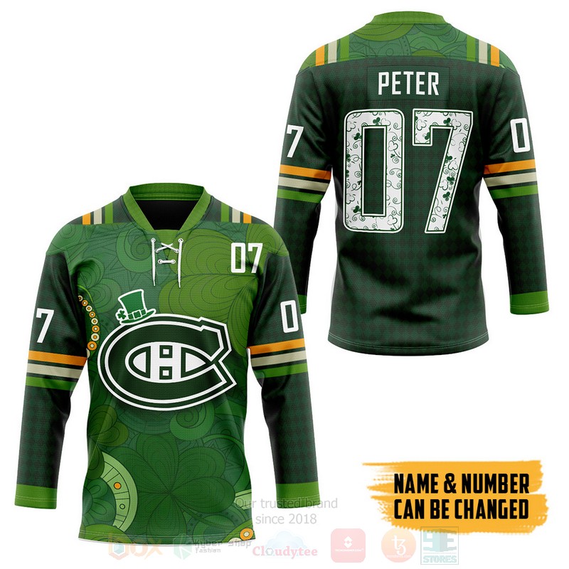 BEST Montreal Canadiens NHL 2022 St Patrick Day Personalized Jersey Hockey 3 Montreal Canadiens NHL 2022 St Patrick Day Personalized Hockey Jersey 1 2