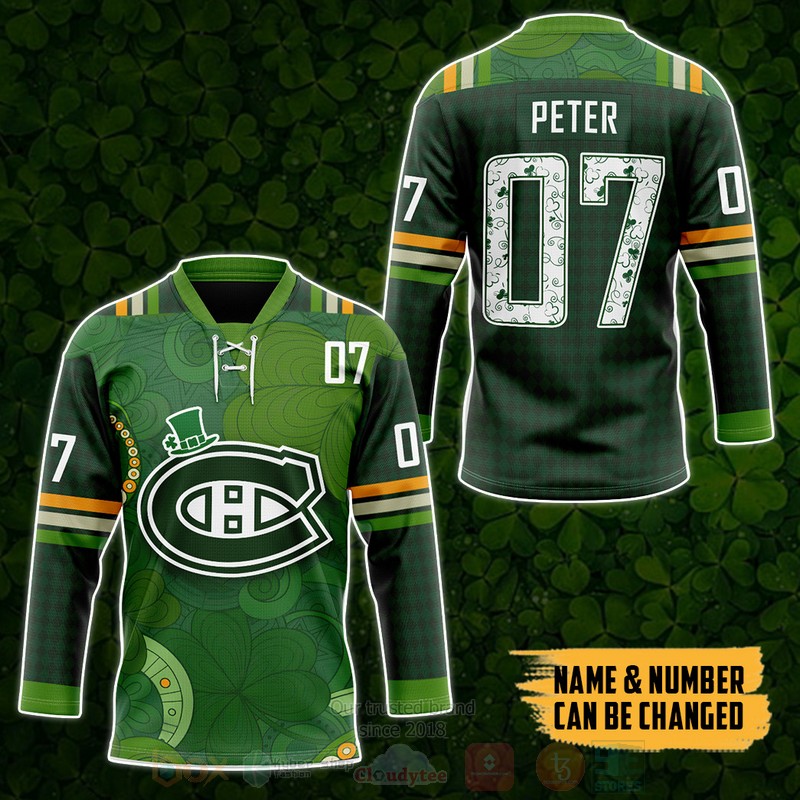 BEST Montreal Canadiens NHL 2022 St Patrick Day Personalized Jersey Hockey 4 Montreal Canadiens NHL 2022 St Patrick Day Personalized Hockey Jersey 1 2 3