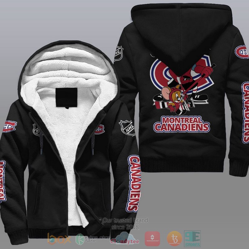 NEW Montreal Canadiens NHL Tom And Jerry Fleece Hoodie Jacket 9 Montreal Canadiens NHL Tom And Jerry Fleece Hoodie