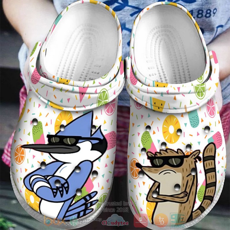 Mordecai Rigby Regular Show white Crocband Clog 1