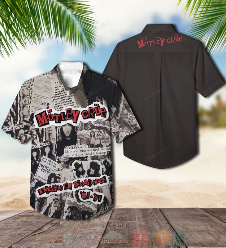 Motley Crue band Decade of Decadence Hawaiian shirt