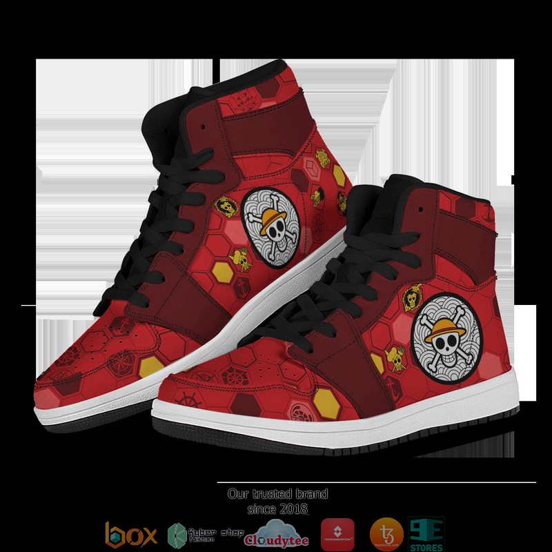 Mugiwara Pirates Air Jordan High Top Sneaker 4 Mugiwara Pirates Air Jordan High Top Sneaker 1 2 3