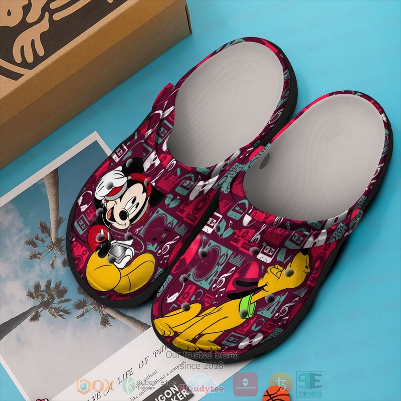 Music Mickey Mouse and Pluto Crocband Clog