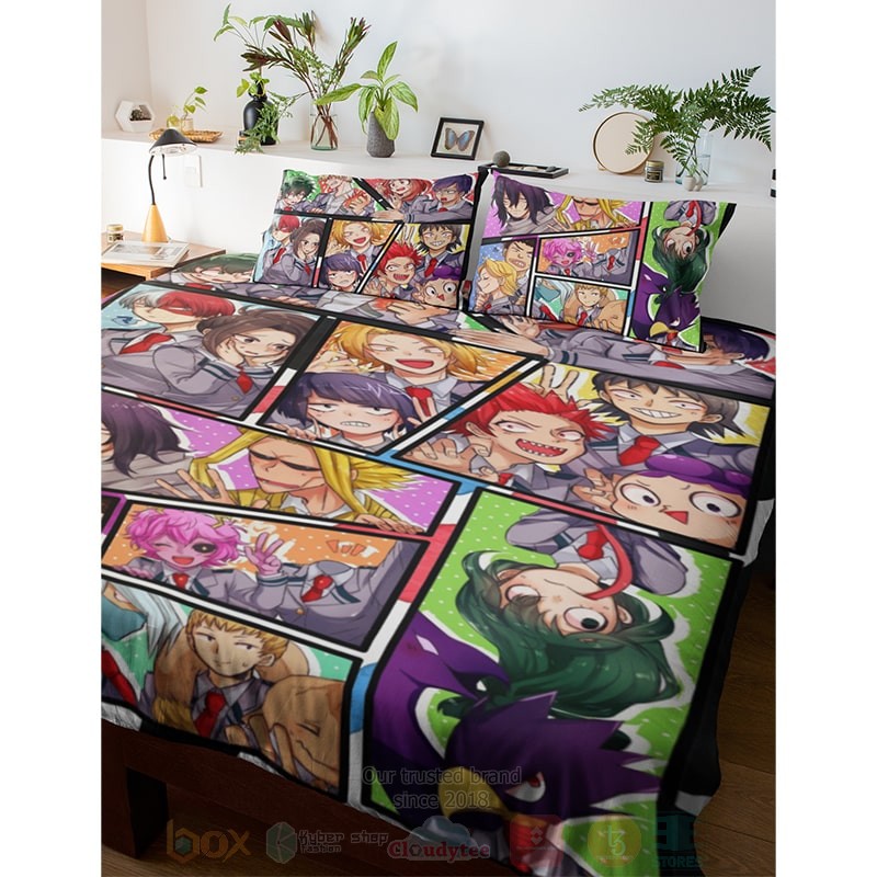 BEST My Hero Academia Class 1-A characters Cool Duvet Cover Bed Sets 3 My Hero Academia Class 1 A characters Cool Bedding Set 1 2