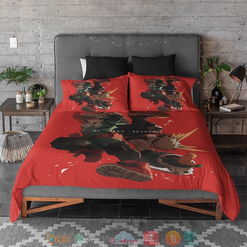 My Hero Academia Midoriya Bakugo Red Explosion Pair BNHA Bedding Set 1