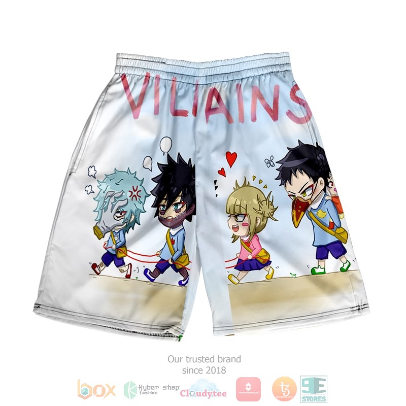 HOT My Hero Academia Villains League Style BNHA Beach Shorts 2 My Hero Academia Villains League Style BNHA Shorts 1