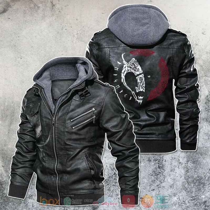 Mythology Norse Monster Motorcycle Rider Leather Jacket