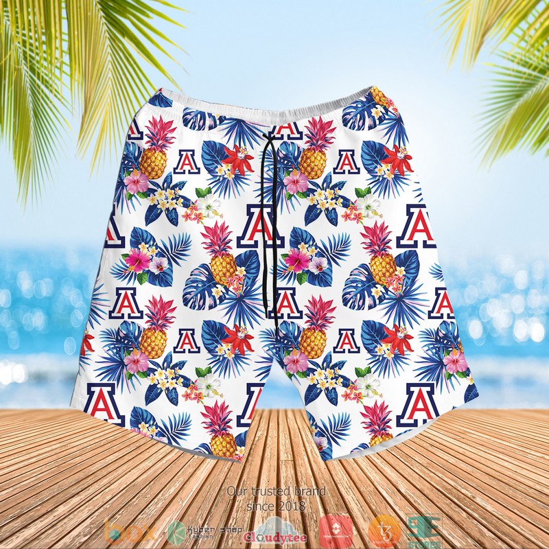 NCAA Arizona Wildcats Pineapple Hawaian Summer Outfit 2 NCAA Arizona Wildcats Pineapple Hawaian Summer Outfit 1