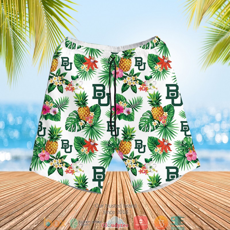 NCAA Baylor Bears Pineapple Hawaian Summer Outfit 2 NCAA Baylor Bears Pineapple Hawaian Summer Outfit 1