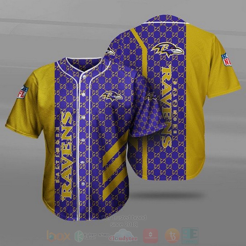NFL Baltimore Ravens Baseball Jersey Shirt