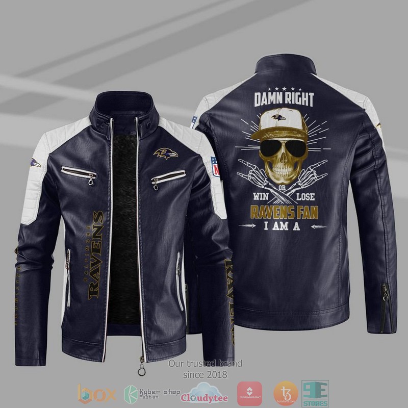 NFL Baltimore Ravens I Am A Ravens Fan Block Leather Jacket 1 2