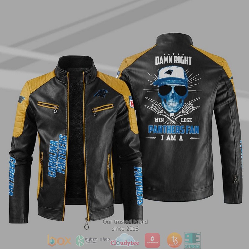 NFL Carolina Panthers I Am A Panthers Fan Block Leather Jacket 1