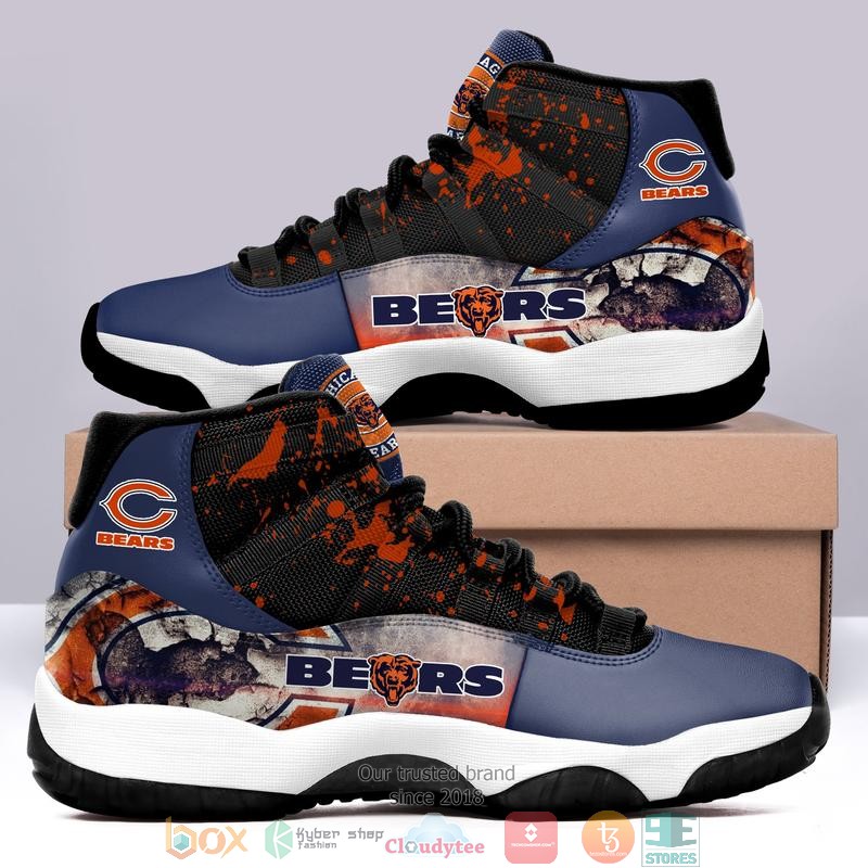 NFL Chicago Bears Navy Air Jordan 11 Sneaker Shoes