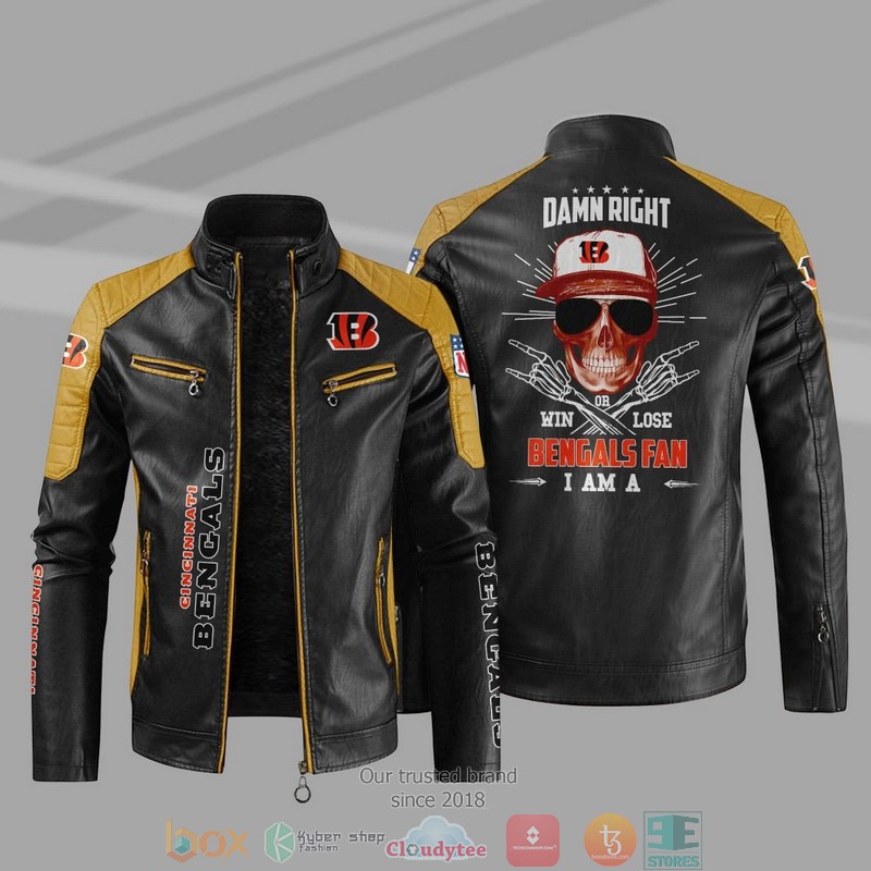 NFL Cincinnati Bengals I Am A Bengals Fan Block Leather Jacket 1