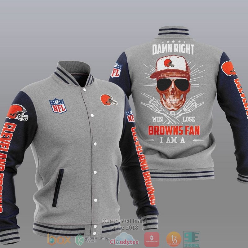 NFL Cleveland Browns I Am A Browns Fan Baseball Jacket 2 NFL Cleveland Browns I Am A Browns Fan Baseball Jacket 1