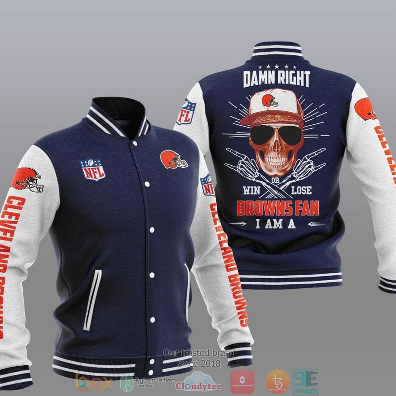 NFL Cleveland Browns I Am A Browns Fan Baseball Jacket 3 NFL Cleveland Browns I Am A Browns Fan Baseball Jacket 1 2