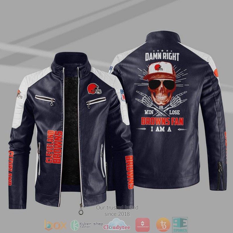 NFL Cleveland Browns I Am A Browns Fan Block Leather Jacket 3 NFL Cleveland Browns I Am A Browns Fan Block Leather Jacket 1 2
