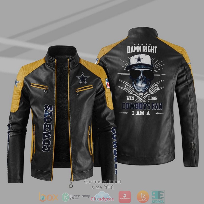 NFL Dallas Cowboys I Am A Cowboys Fan Block Leather Jacket 1