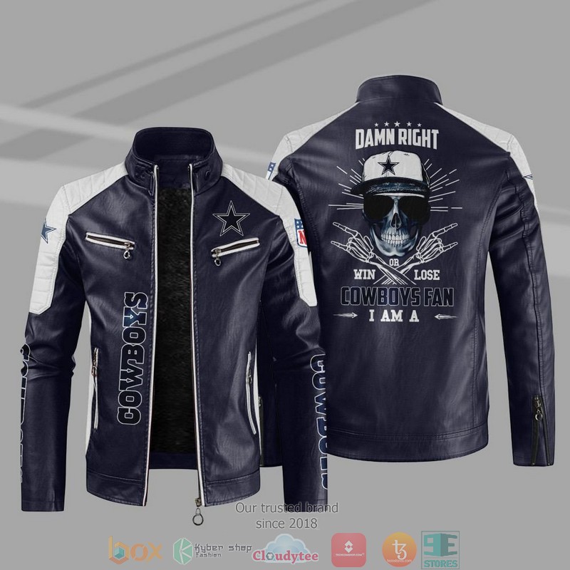 NFL Dallas Cowboys I Am A Cowboys Fan Block Leather Jacket 3 NFL Dallas Cowboys I Am A Cowboys Fan Block Leather Jacket 1 2