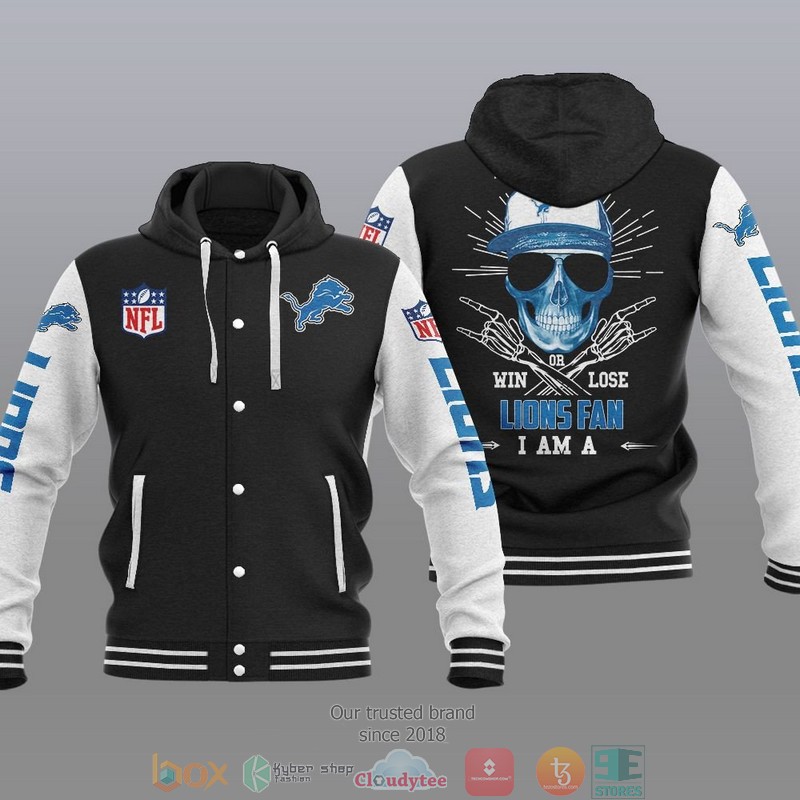 NFL Detroit Lions I Am A Lions Fan Baseball Hoodie Jacket