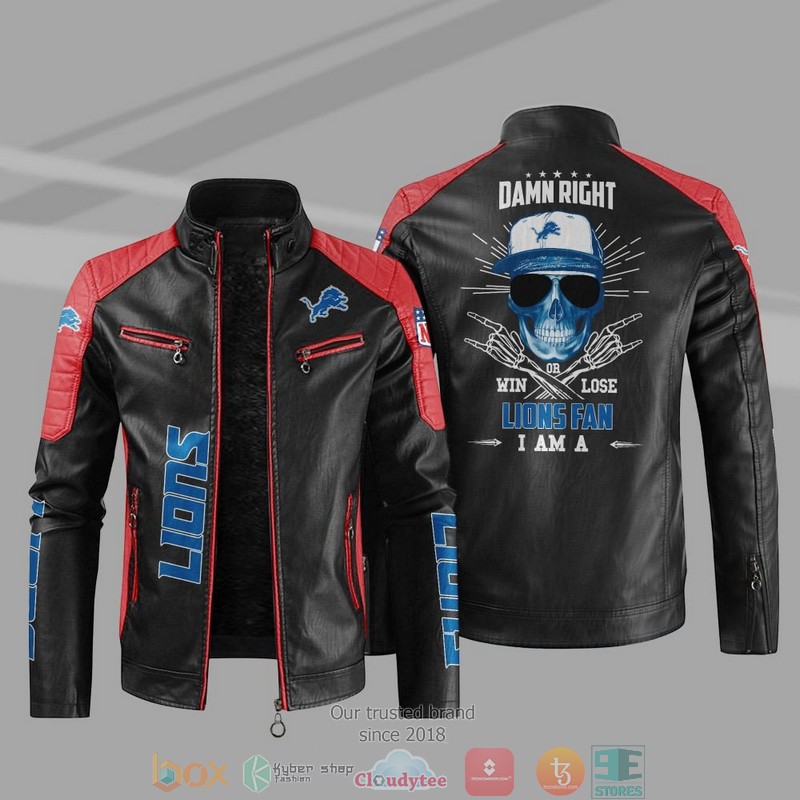 NFL Detroit Lions I Am A Lions Fan Block Leather Jacket 4 NFL Detroit Lions I Am A Lions Fan Block Leather Jacket 1 2 3