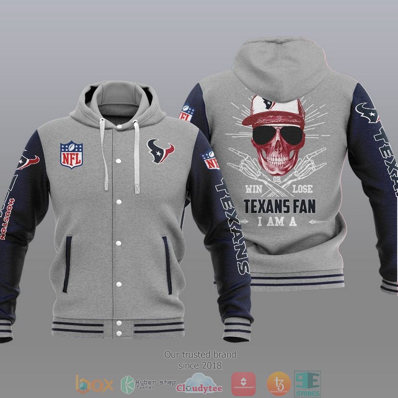 NFL Houston Texans I Am A Texans Fan Baseball Hoodie Jacket 1