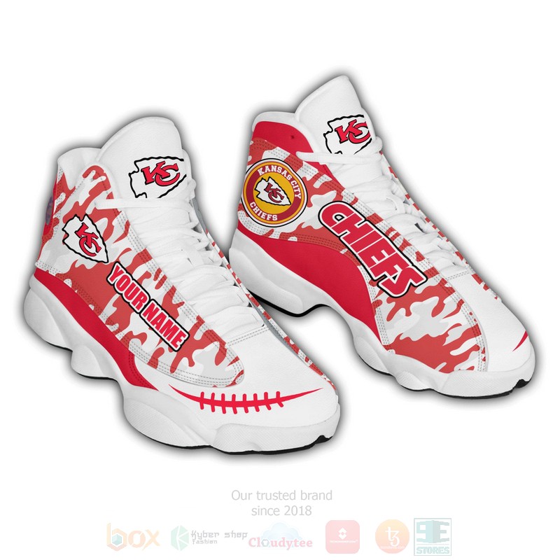NFL Kansas City Chiefs Camo Red Air Jordan 13 Shoes
