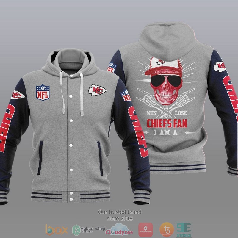 NFL Kansas City Chiefs I Am A Chiefs Fan Baseball Hoodie Jacket 1