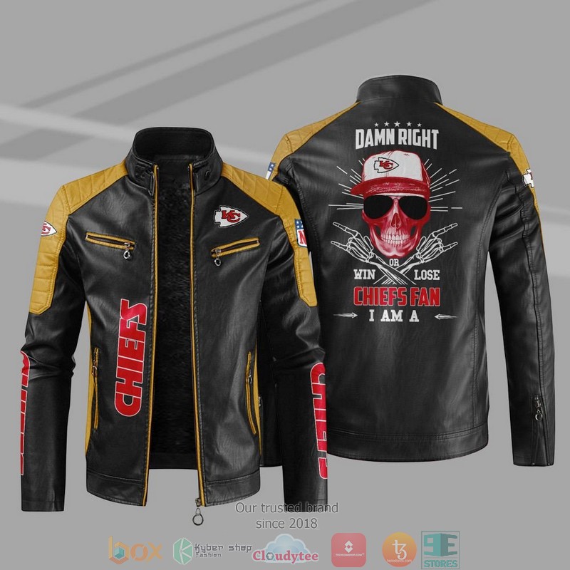NFL Kansas City Chiefs I Am A Chiefs Fan Block Leather Jacket 1
