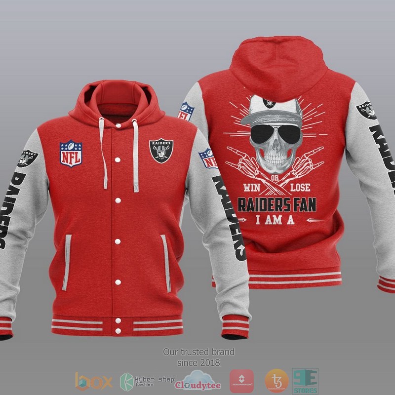 NFL Las Vegas Raiders I Am A Raiders Fan Baseball Hoodie Jacket 1 2 3 4
