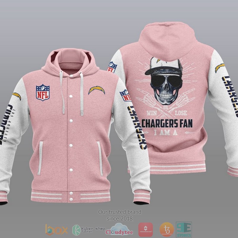 NFL Los Angeles Chargers I Am A Chargers Fan Baseball Hoodie Jacket 4 NFL Los Angeles Chargers I Am A Chargers Fan Baseball Hoodie Jacket 1 2 3