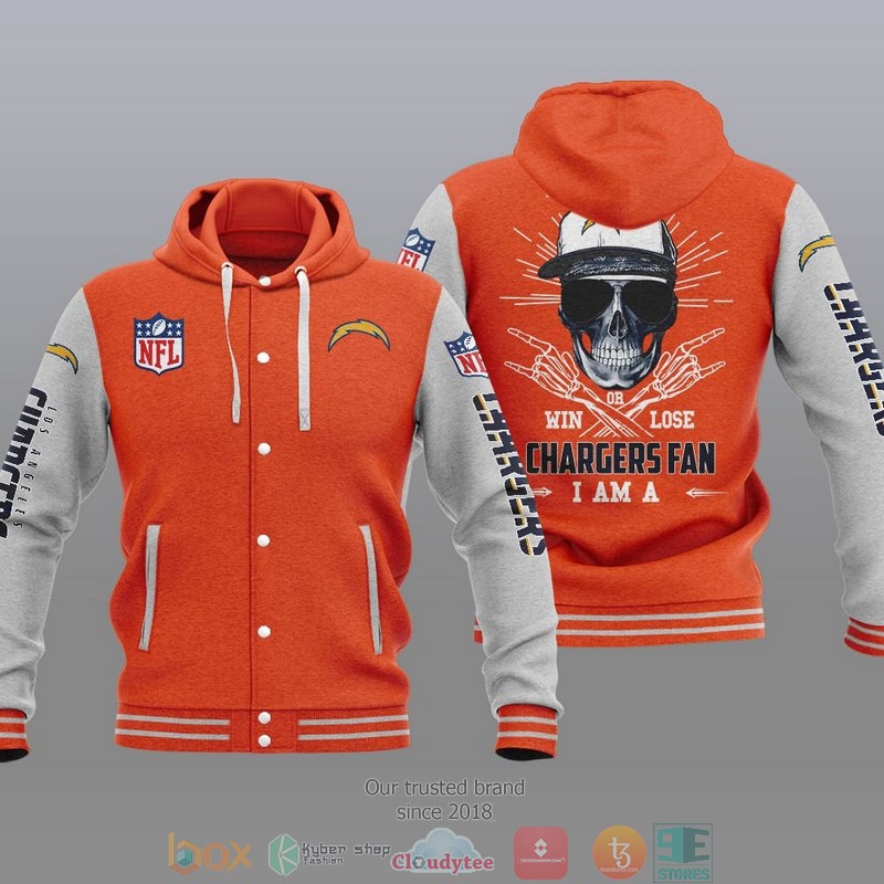 NFL Los Angeles Chargers I Am A Chargers Fan Baseball Hoodie Jacket 6 NFL Los Angeles Chargers I Am A Chargers Fan Baseball Hoodie Jacket 1 2 3 4 5
