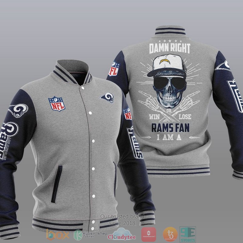 NFL Los Angeles Rams I Am A Rams Fan Baseball Jacket 2 NFL Los Angeles Rams I Am A Rams Fan Baseball Jacket 1