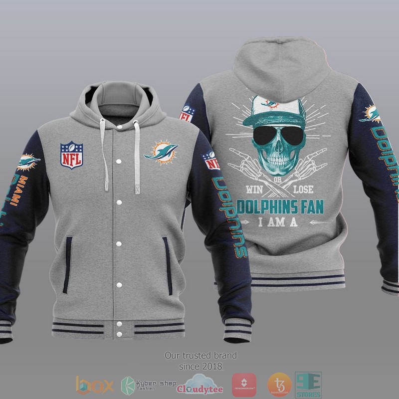 NFL Miami Dolphins I Am A Dolphins Fan Baseball Hoodie Jacket 1