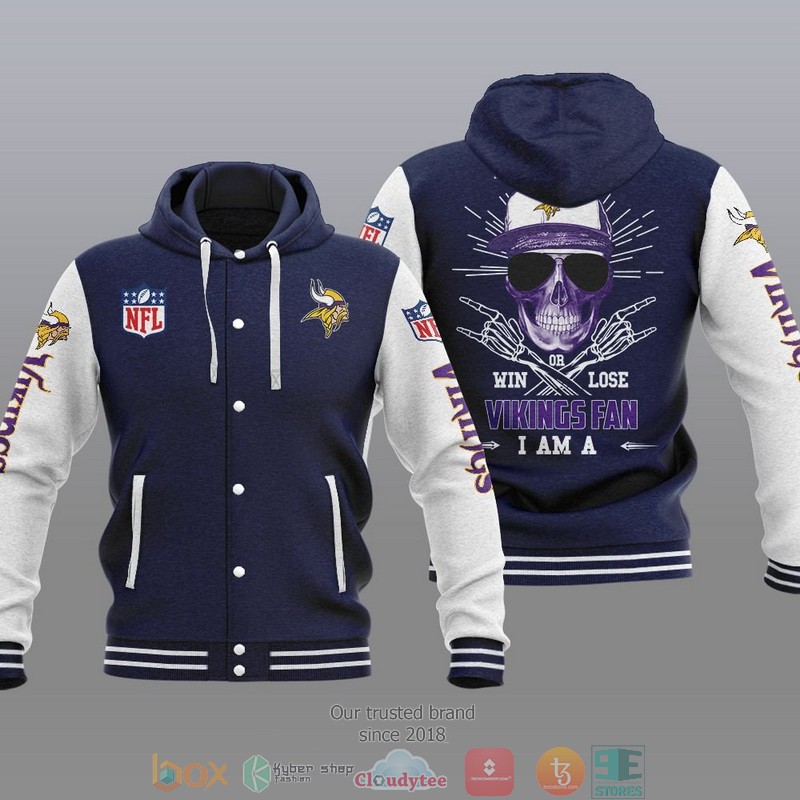 NFL Minnesota Vikings I Am A Vikings Fan Baseball Hoodie Jacket 1 2