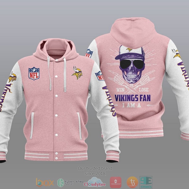NFL Minnesota Vikings I Am A Vikings Fan Baseball Hoodie Jacket 1 2 3