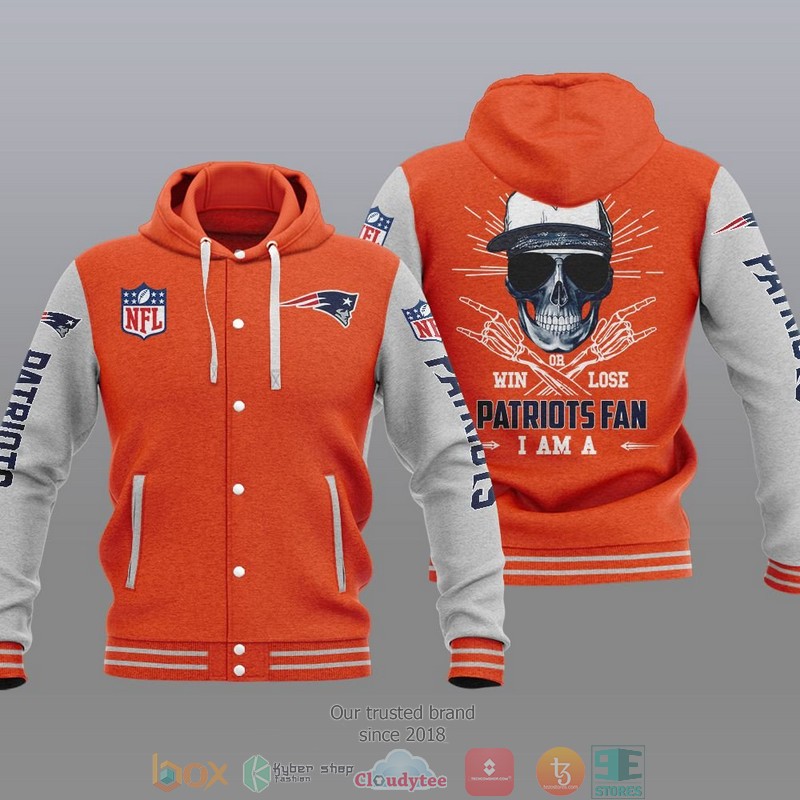 NFL New England Patriots I Am A Patriots Fan Baseball Hoodie Jacket 1 2 3 4 5