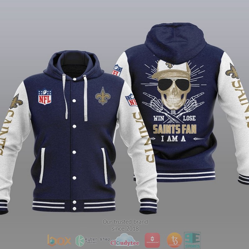 NFL New Orleans Saints I Am Saints A Fan Baseball Hoodie Jacket 3 NFL New Orleans Saints I Am Saints A Fan Baseball Hoodie Jacket 1 2