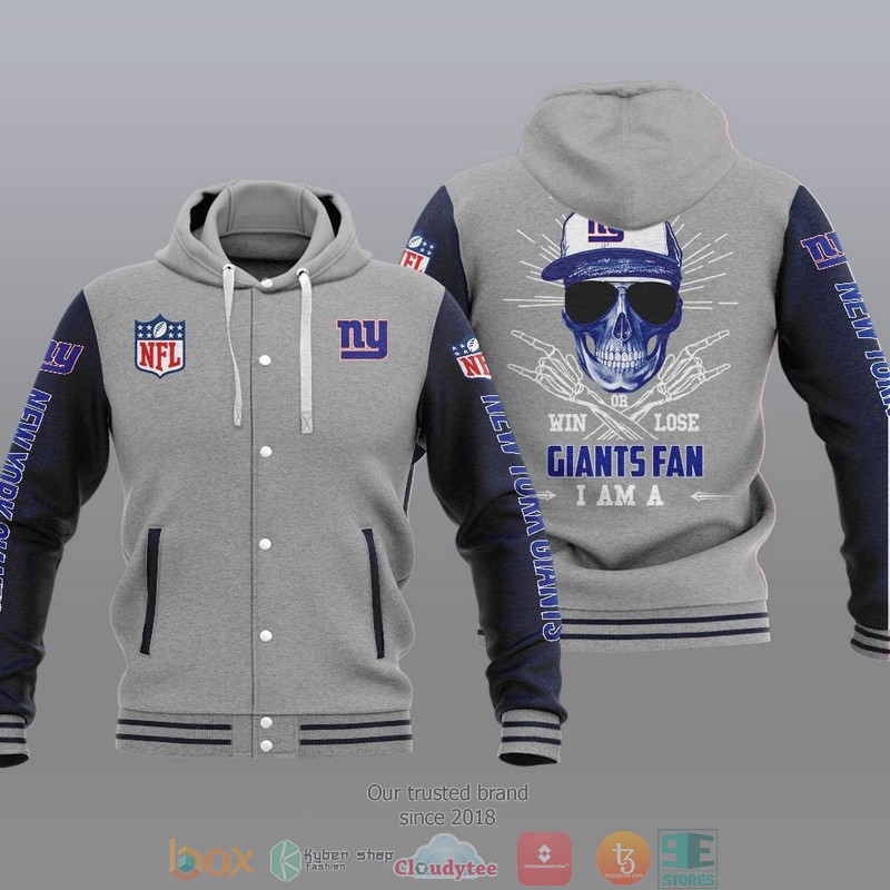 NFL New York Giants I Am A Giants Fan Baseball Hoodie Jacket 1
