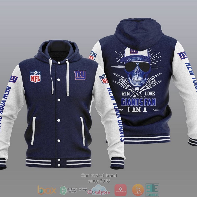 NFL New York Giants I Am A Giants Fan Baseball Hoodie Jacket 3 NFL New York Giants I Am A Giants Fan Baseball Hoodie Jacket 1 2