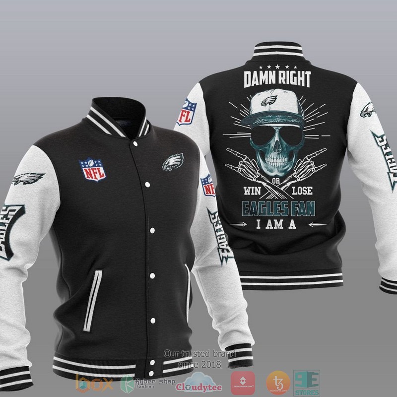 NFL Philadelphia Eagles I Am A Eagles Fan Baseball Jacket 1 NFL Philadelphia Eagles I Am A Eagles Fan Baseball Jacket