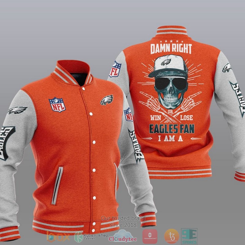 NFL Philadelphia Eagles I Am A Eagles Fan Baseball Jacket 6 NFL Philadelphia Eagles I Am A Eagles Fan Baseball Jacket 1 2 3 4 5