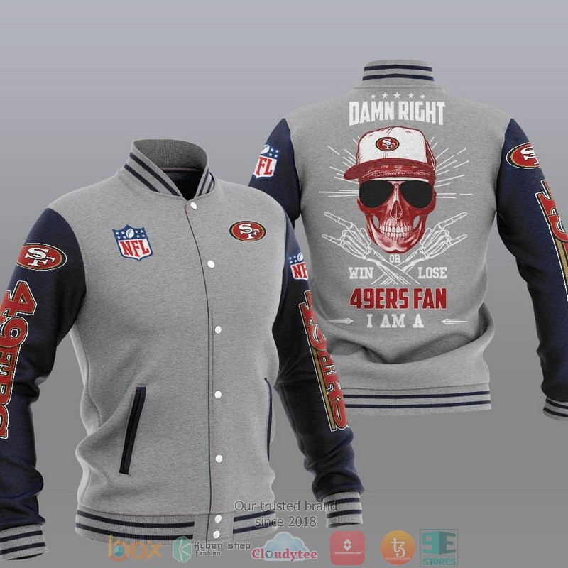 NFL San Francisco 49Ers I Am A 49Ers Fan Baseball Jacket 2 NFL San Francisco 49Ers I Am A 49Ers Fan Baseball Jacket 1
