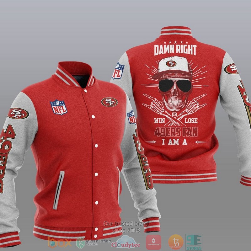 NFL San Francisco 49Ers I Am A 49Ers Fan Baseball Jacket 5 NFL San Francisco 49Ers I Am A 49Ers Fan Baseball Jacket 1 2 3 4